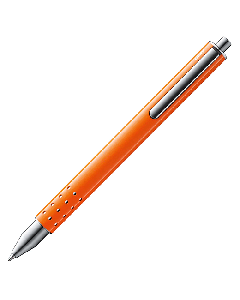 LAMY's Swift Neon Orange Rollerball Pen with silver trims. 