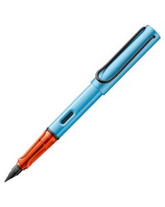 LAMY's AL-Star Denim Special Edition Fountain Pen has a black spring clip on the cap.
