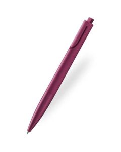 This LAMY Noto Burgundy Ballpoint Pen has a matching burgundy clip that cuts into the barrel to keep the sleek triangular shape.