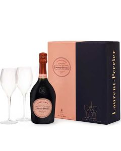The Laurent-Perrier rosé and glasses gift set.
