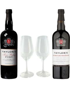 Fine Ruby and Late Bottled Vintage Port with Two Glasses Gift Set