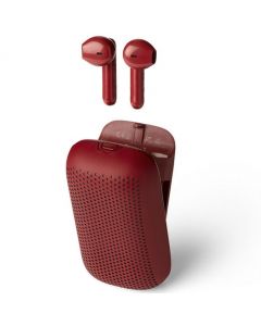 Lexon 2-in-1 Red Wireless Speakerbuds.