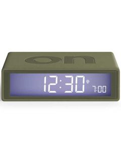 This is the Lexon Flip + Khaki Alarm Clock. 