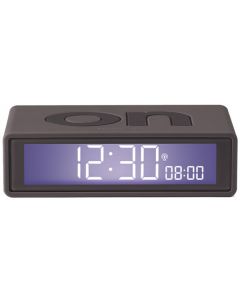 This is the Lexon Flip+ Dark Grey Alarm Clock.