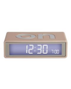 This is the Lexon Flip+ Travel Soft Gold Alarm Clock. 