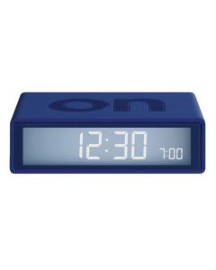 This is the Lexon Travel Flip+ Dark Blue Alarm Clock.