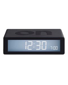 This dark grey alarm clock has been designed by Lexon.