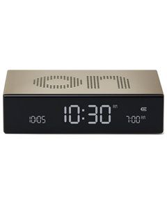 This is the Lexon Flip Premium Gold Alarm Clock. 