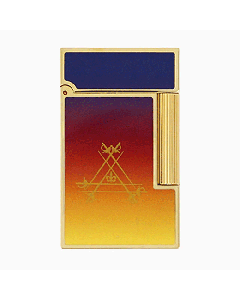 This S.T.Dupont Montecristo L'Aurore Ligne 2 Lighter features an ombre lacquer design with the coat of arms on the front. 