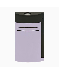 This S. T. Dupont Maxijet Matte Black & Lilac Lighter has subtle chrome accents peeking through against the matte exterior. 