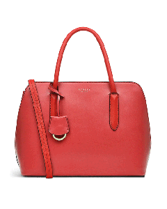 Radley's Red Liverpool Street 2.0 Medium Multiway Bag has a matching key fob. 