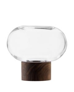 Select Oblate Small Vase with Walnut Base designed by LSA.