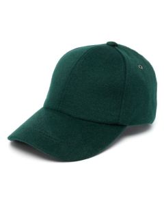 Signature Stripe Trim Green Wool Cap