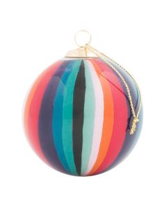 Paul Smith's Hand-Painted 'Artist Stripe' Glass Bauble will look lovely on any tree and has a glossy finish all around.