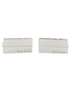 'Signature Stripe' Edge Silver Cufflinks