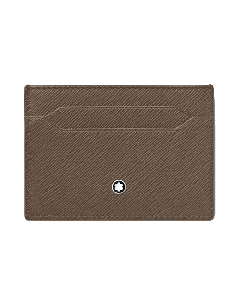 Montblanc's Sartorial Mastic Leather Card Holder 5CC has the brand's iconic snowcap emblem.