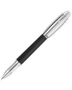 This Montblanc StarWalker Spirit of Racing Doué Fineliner Pen has a black precious resin barrel with an intricate design.