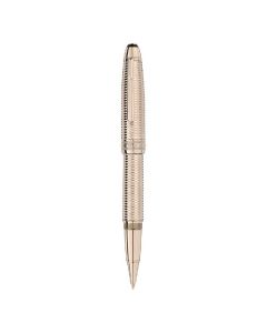 This Montblanc Meisterstück Geometry Solitaire Gold LeGrand Rollerball Pen has a geometric pattern on the barrel with a solid gold nib.