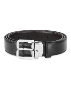 Montblanc's Square Pin Buckle Reversible Plain Leather Belt, 30 mm is made out of cowhide leather and has a smooth and sleek finish.