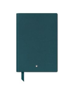 This Montblanc Sartorial #146 Fine Stationery Cyprus Blue Lined Notebook has a matching Cyprus blue grosgrain ribbon as a bookmark.