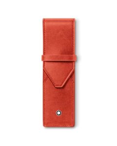 Montblanc's Meisterstück Coral Leather 2 Pen Pouch has been made from full-grain cowhide leather.