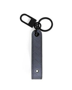 Montblanc's Extreme 3.0 Lavender Grey Leather Key Fob has a matte black lobster clasp and split ring.