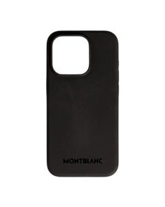 This Montblanc Meisterstück Selection iPhone 16 Pro Case with MagSafe has the brand name along the bottom of the case for branding very subtly.