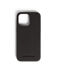 This Meisterstück Selection iPhone 16 Pro Max MagSafe Case by Montblanc has a simple design with a smooth silicone exterior that has a grip so you can easily carry your phone.