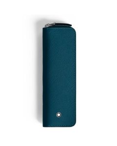 This Sartorial Cyprus Blue Saffiano Leather Single Pen Pouch by Montblanc is made with cowhide leather with the saffiano texture print.