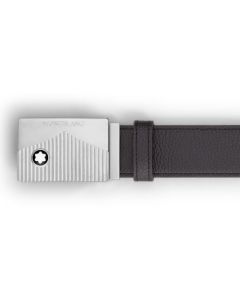 This Montblanc Vintage Palladium-Plated Reversible Grained Leather Belt is made out of cowhide leather with a grained finish and a rectangular buckle featuring the Mont Blanc mountain.