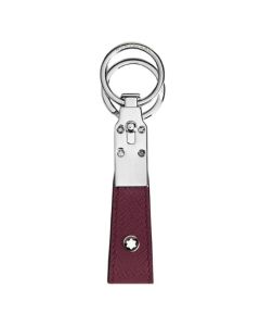 This Sartorial Cassis Saffiano Leather Key Fob by Montblanc has the snowcap emblem on the leather loop with palladium plating.