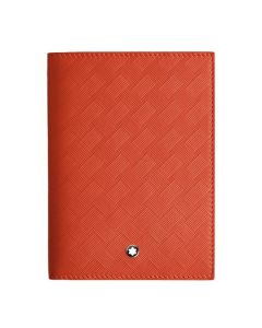 Montblanc's Extreme 3.0 Cayenna Leather 3CC Passport Cover has the palladium plated ring on the front with the snowcap dome.
