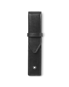Montblanc's Meisterstück Single Black Leather Pen Pouch has the snowcap emblem on the front.