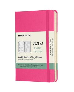This is the Moleskine Pocket 18-Month Hard Cover Pink 2021-2022 Weekly Planner. 