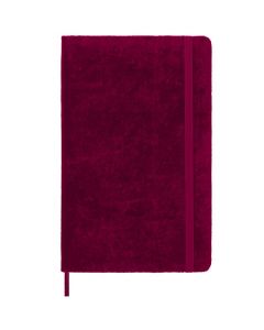This Medium Velvet Collection Red Lined Notebook has been designed by Moleskine. 