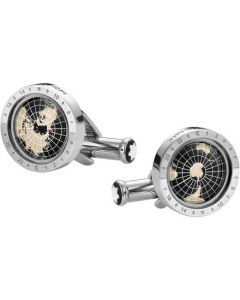 1858 Geosphere Black Cufflinks, designed by Montblanc. 