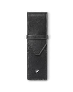 This Meisterstück Black Leather 2 Pen Pouch by Montblanc is made out of cowhide leather that has a smooth finish.