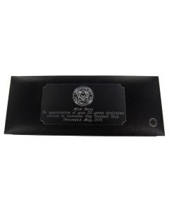 Montblanc corporate plaque engraving for Leicester City Football Club.