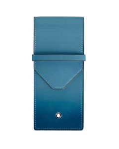 Brand new Montblanc smooth leather pen pouch comes in a smoky blue colour.