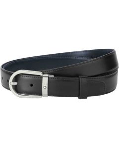 This is the Montblanc Business Line Horseshoe Matt Titanium Pin Buckle Belt.