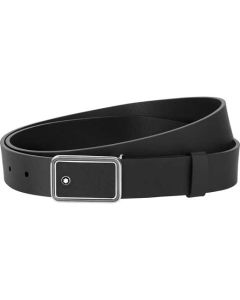 This is the Montblanc Business Line Rectangular Brass Palladium & Ruthenium-Coated Plate Buckle Belt. 