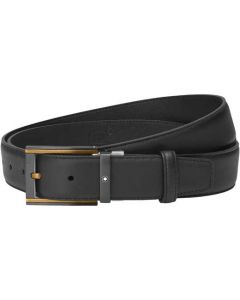 This is the Montblanc Casual Line Black Rectangular Stainless Steel & PVD Coated Pin Buckle Belt.