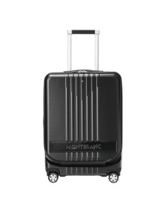 This Montblanc cabin trolley comes with a luggage tag and patch to be embossed.