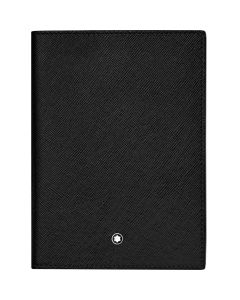 Front on view of Montblanc Black Sartorial Passport Holder.