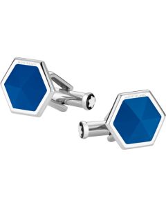 These Sartorial Blue Hexagonal Cufflinks are designed by Montblanc. 