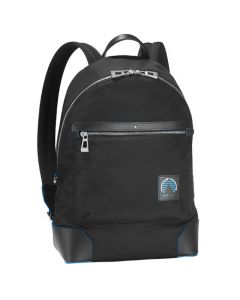 This is the Blue Spirit ECONYL® Medium Backpack designed by Montblanc. 