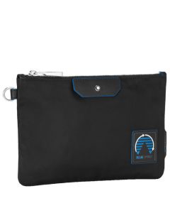 This is the Blue Spirit ECONYL® Small Pouch designed by Montblanc. 