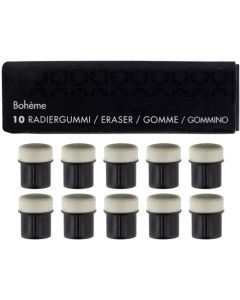 Montblanc Bohème mechanical pencil erasers. Set of 10 with plastic case.