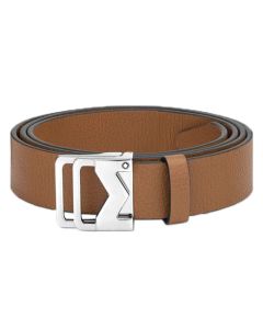 Montblanc's 'M' Pin Buckle Caramel Grained Leather Belt, 35 mm is made in Italy from the finest cowhide leather.