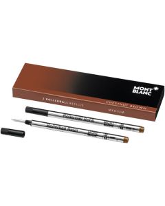 Montblanc pack of 2 classique rollerball refills in chestnut brown.